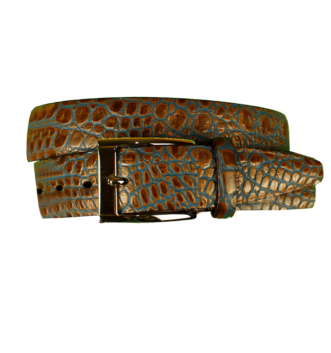 Croc Embossed Calfskin Belt by Torino