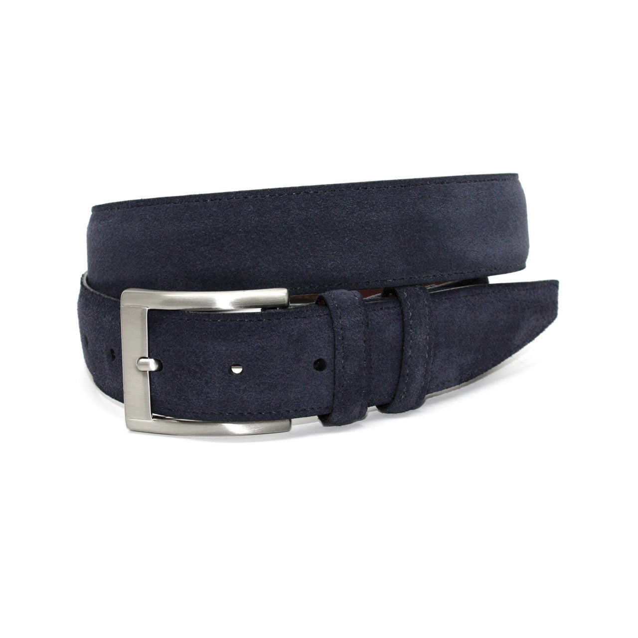 Italian Sueded Calfskin Belt by Torino - Navy