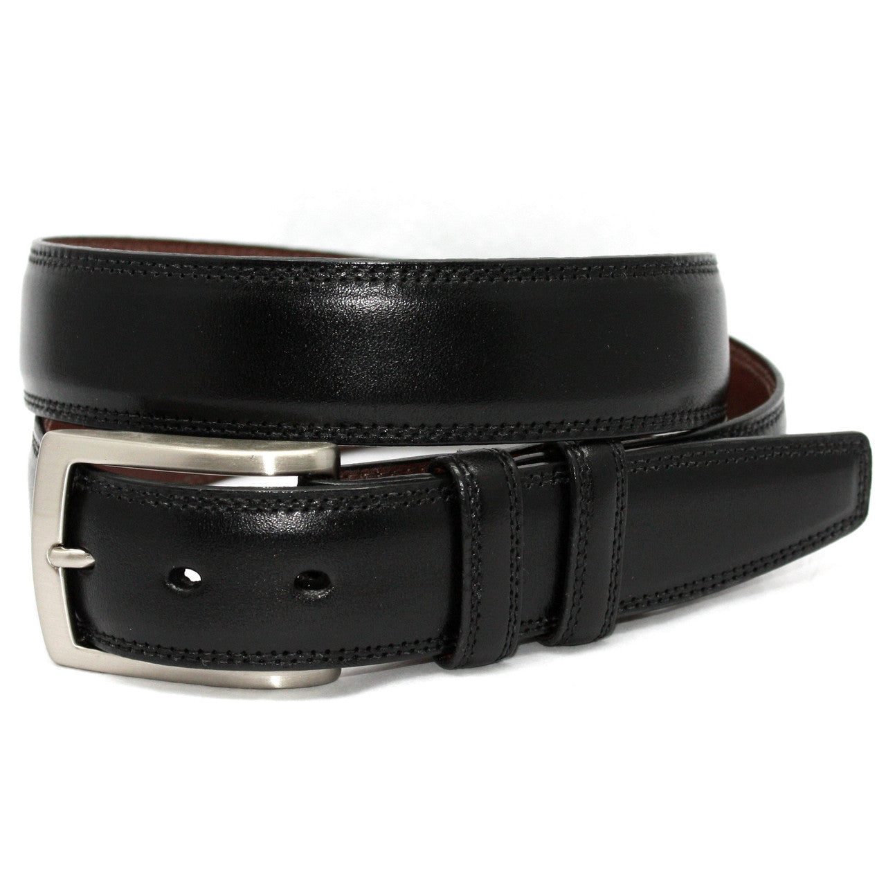 Italian Burnished Kipskin Belt by Torino - Black