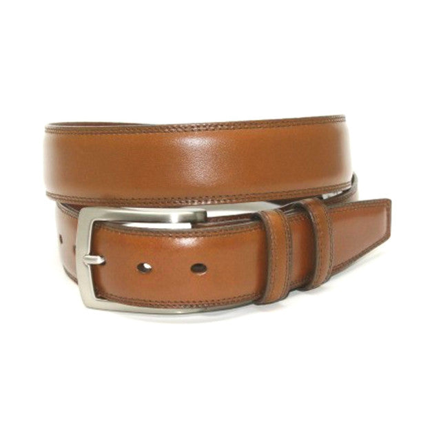 Italian Burnished Kipskin Belt by Torino - Saddle