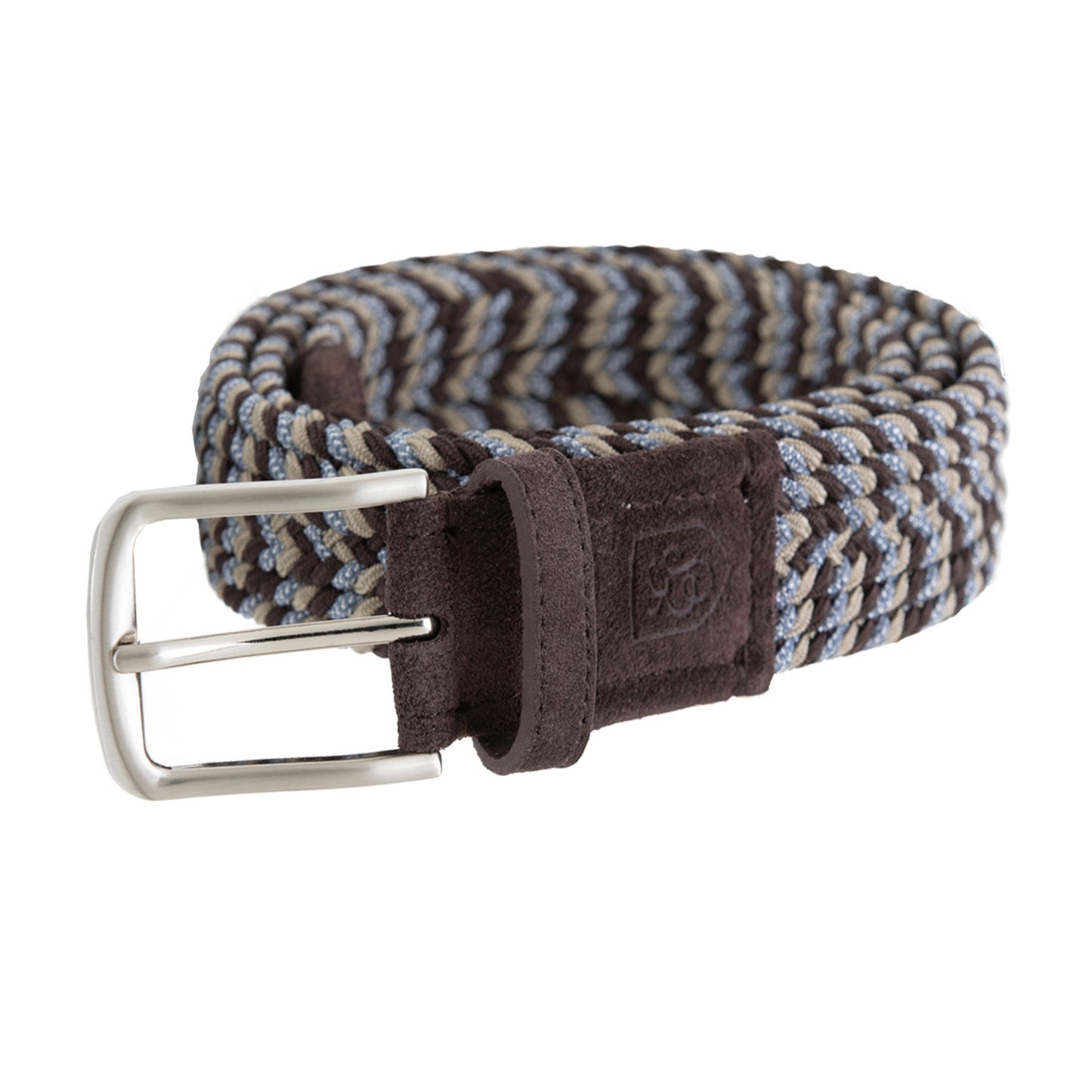 Stretch Nylon Suede Tabbed Belt by Emilio Scotti - Dark Multi