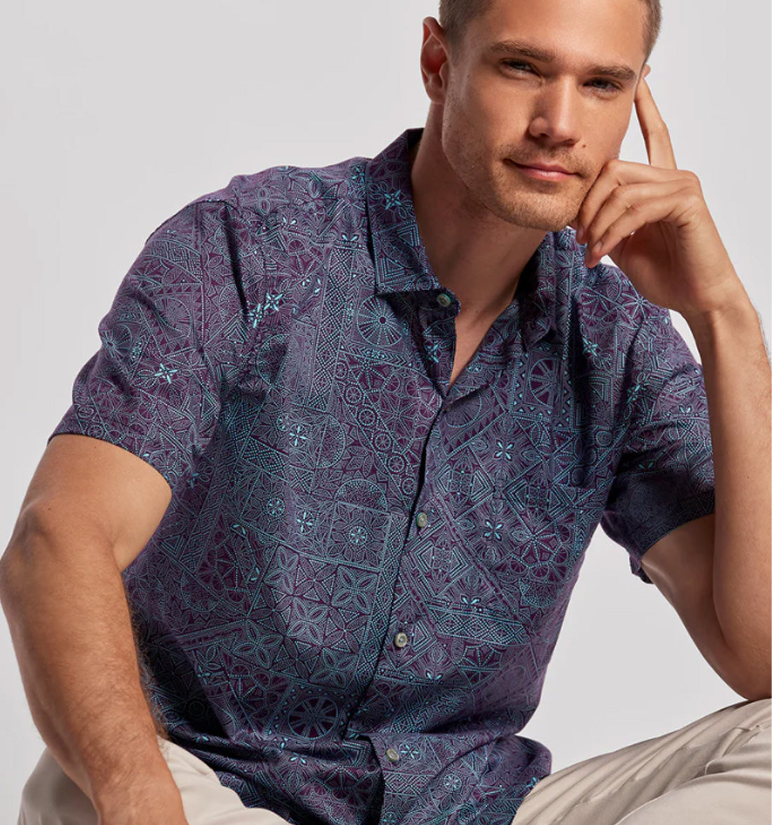 Aragonite Cotton Lawn Shirt by Tori Richard