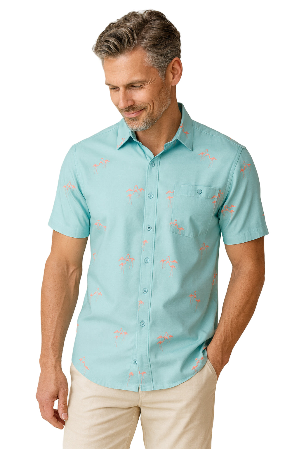 Flamingo Life Embroidered Shirt by Weekender