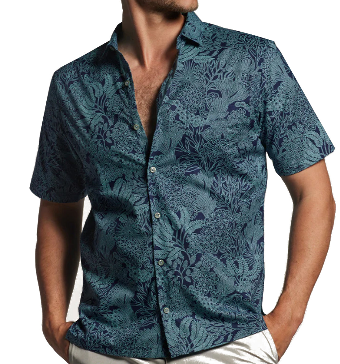 Coralcopia Cotton Lawn Shirt by Tori Richard