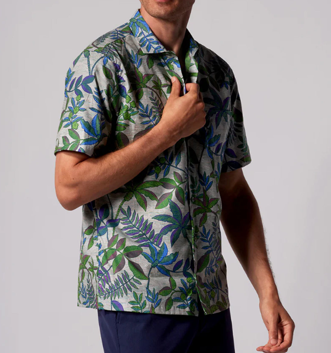 Moire Effect Cotton Lawn Shirt by Tori Richard