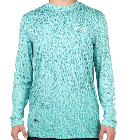 Overview Printed Long Sleeve Sun Protection Shirt by Aftco