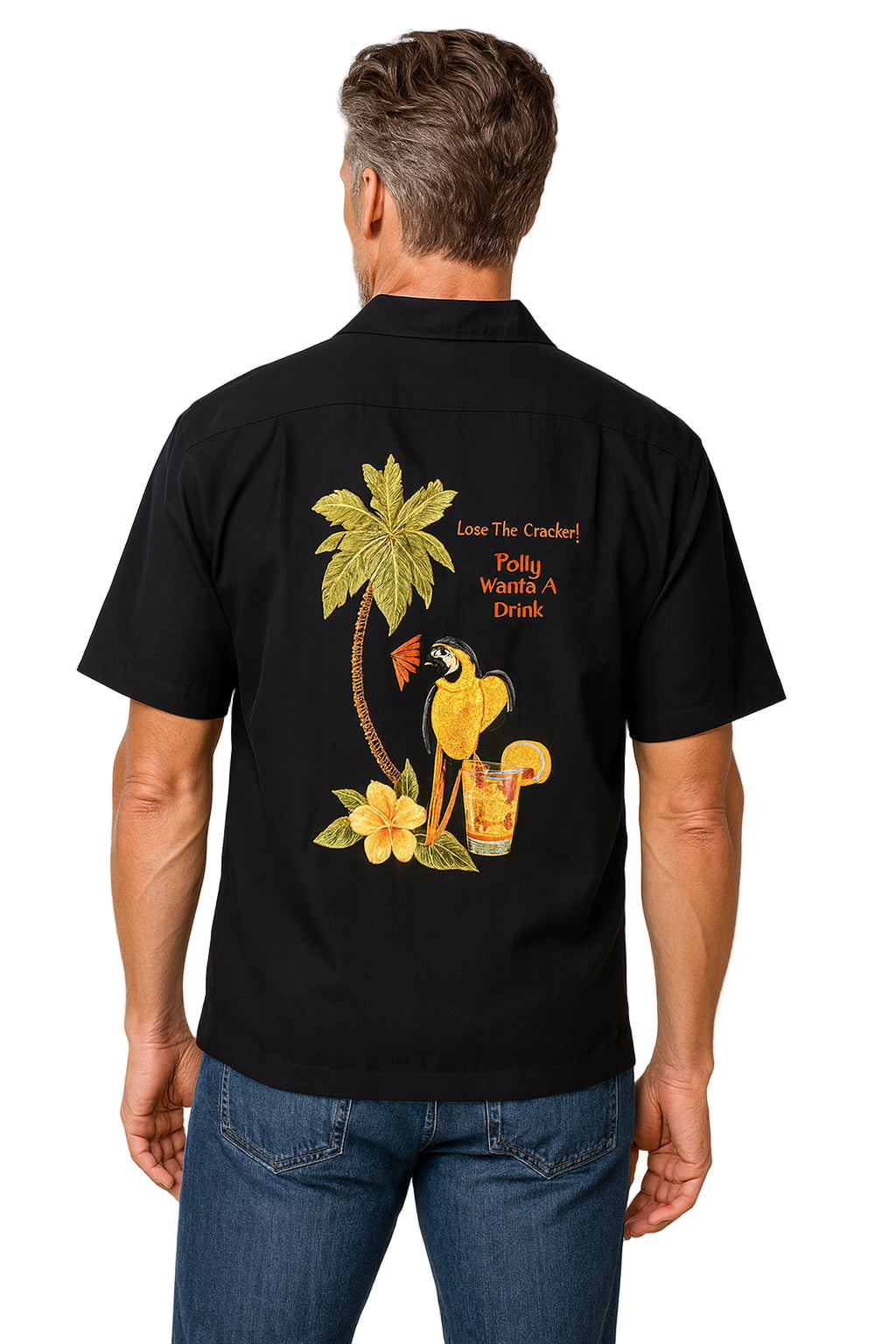 Polly Wants a Drink Embroidered Back Shirt by Weekender