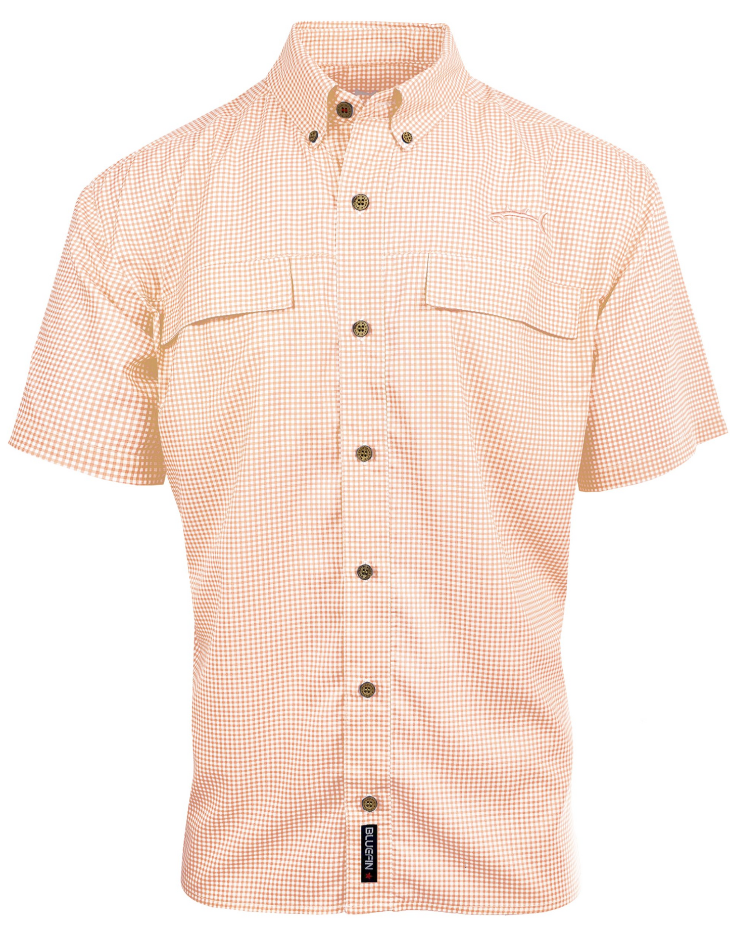 Gingham Plaid Performance Print Shirt by Bluefin