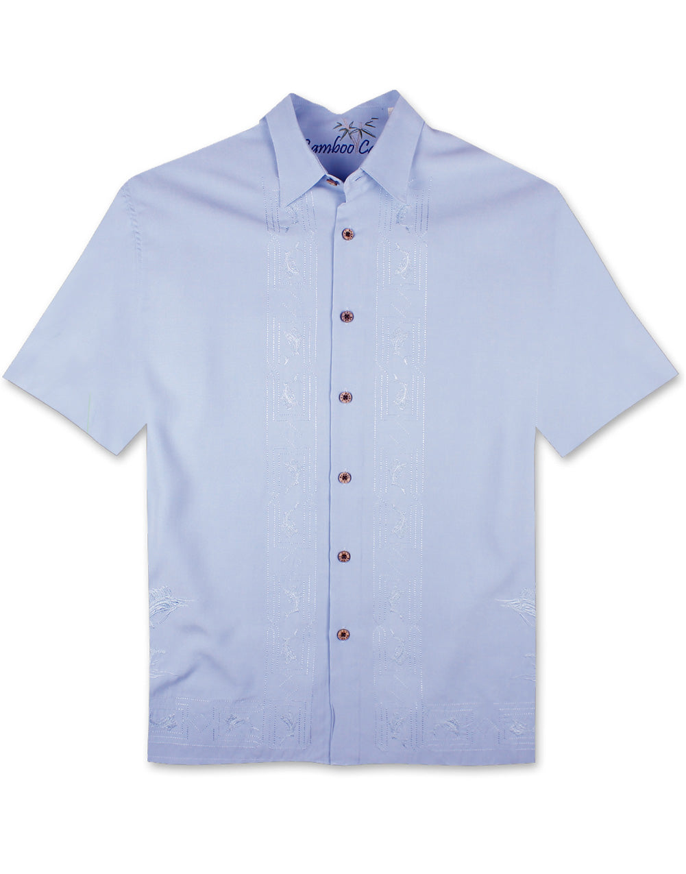 Key Largo Fish Embroidered Polynosic Camp Shirt by Bamboo Cay