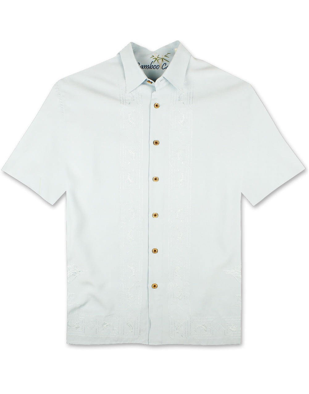 Key Largo Fish Embroidered Polynosic Camp Shirt by Bamboo Cay