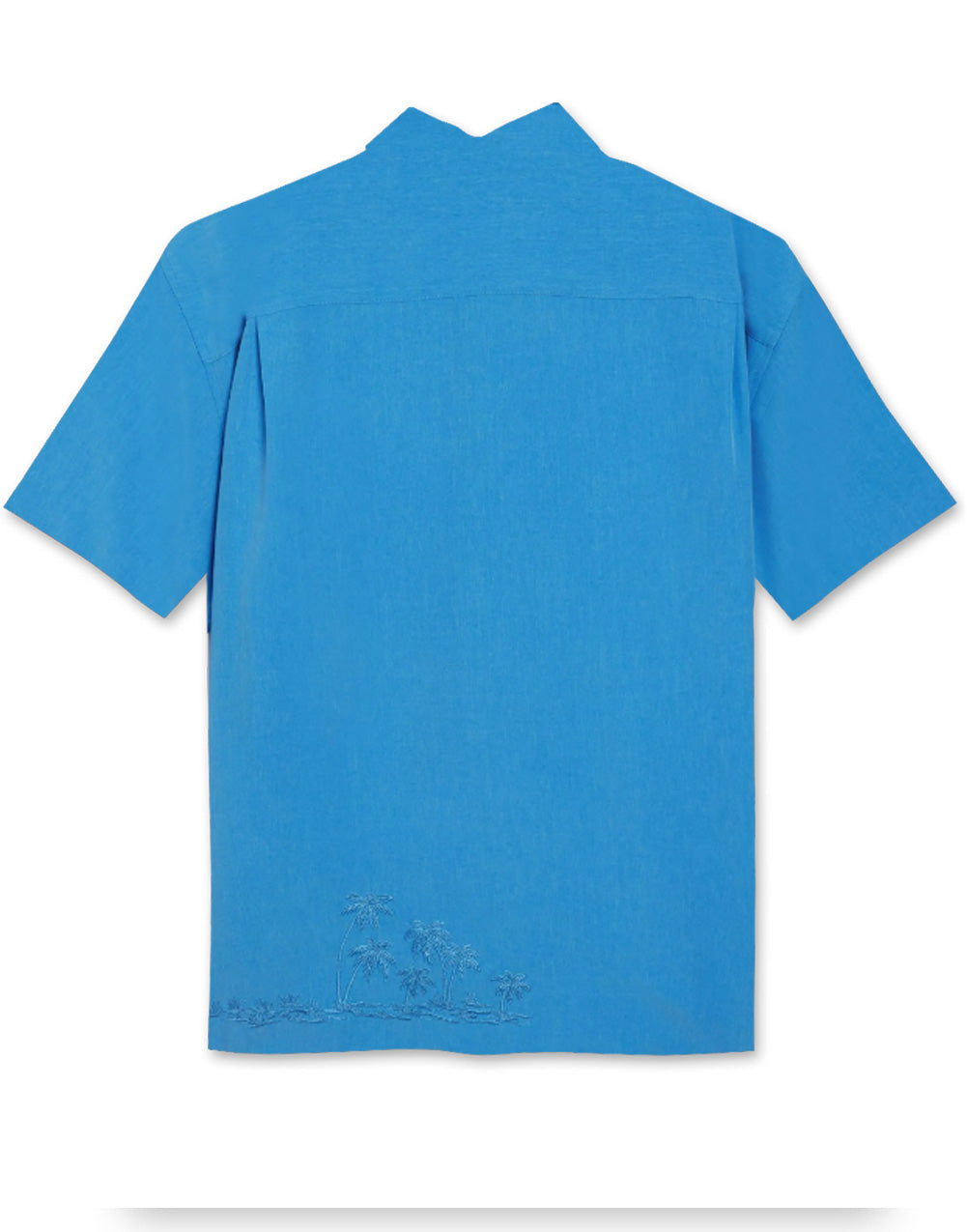 Front Elevated Palm Embroidered Polynosic Camp Shirt by Bamboo Cay
