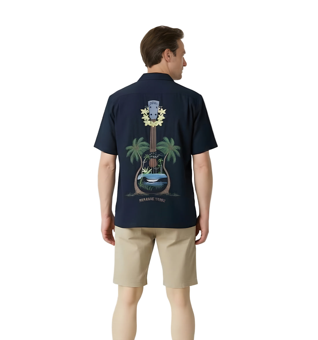 Ukulele Island Embroidered Polynosic Camp Shirt by Bamboo Cay