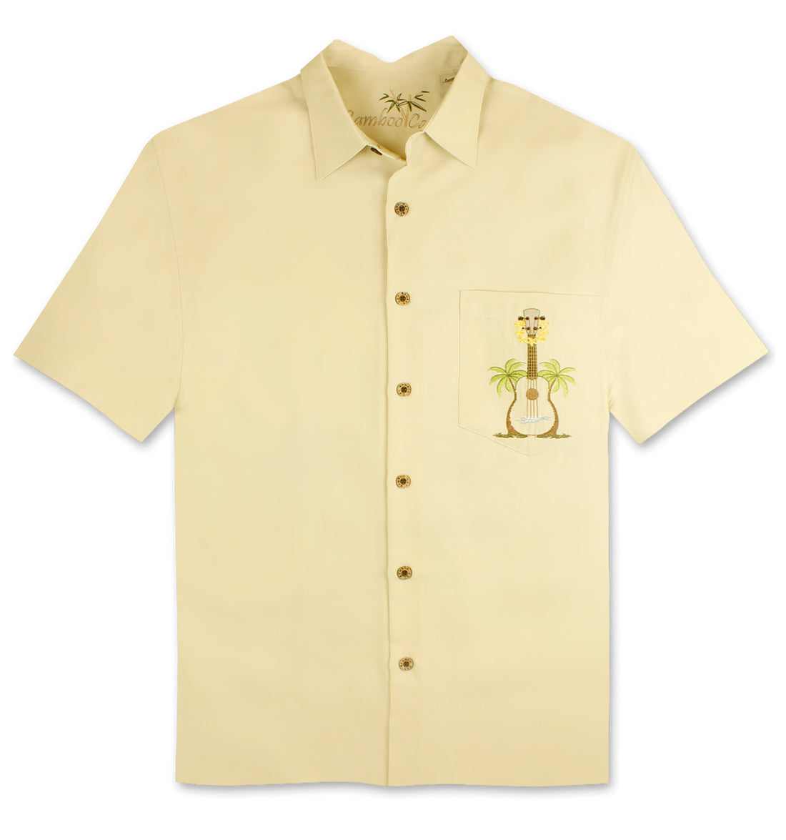 Ukulele Island Embroidered Polynosic Camp Shirt by Bamboo Cay