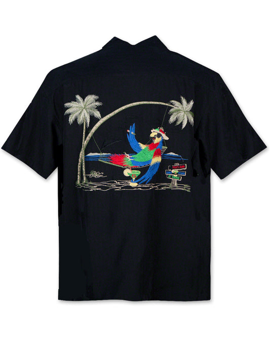 Always Five O'Clock Embroidered Camp Shirt by Bamboo Cay