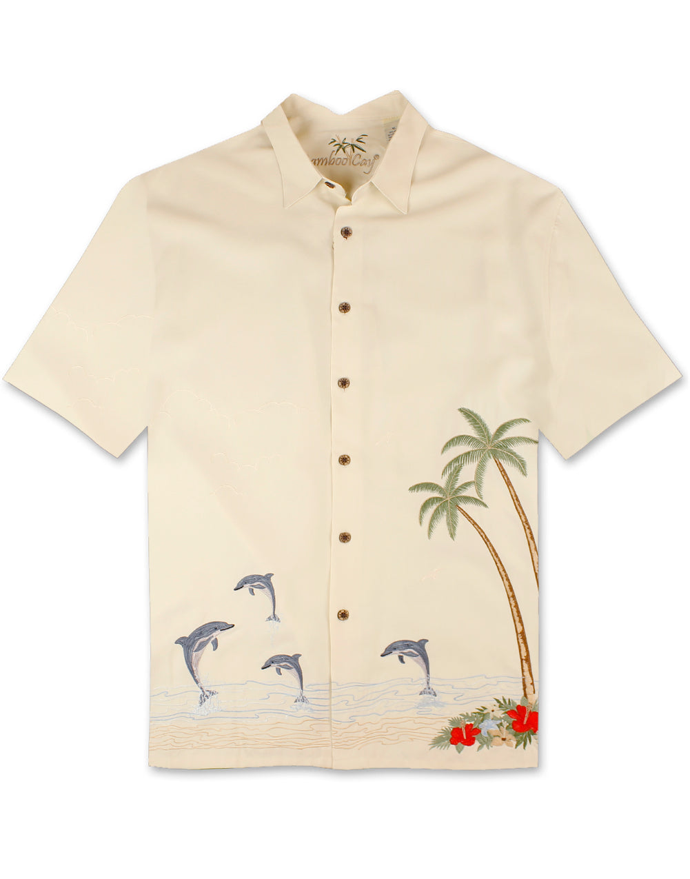 Dolphin Freedom Polynosic Camp Shirt by Bamboo Cay