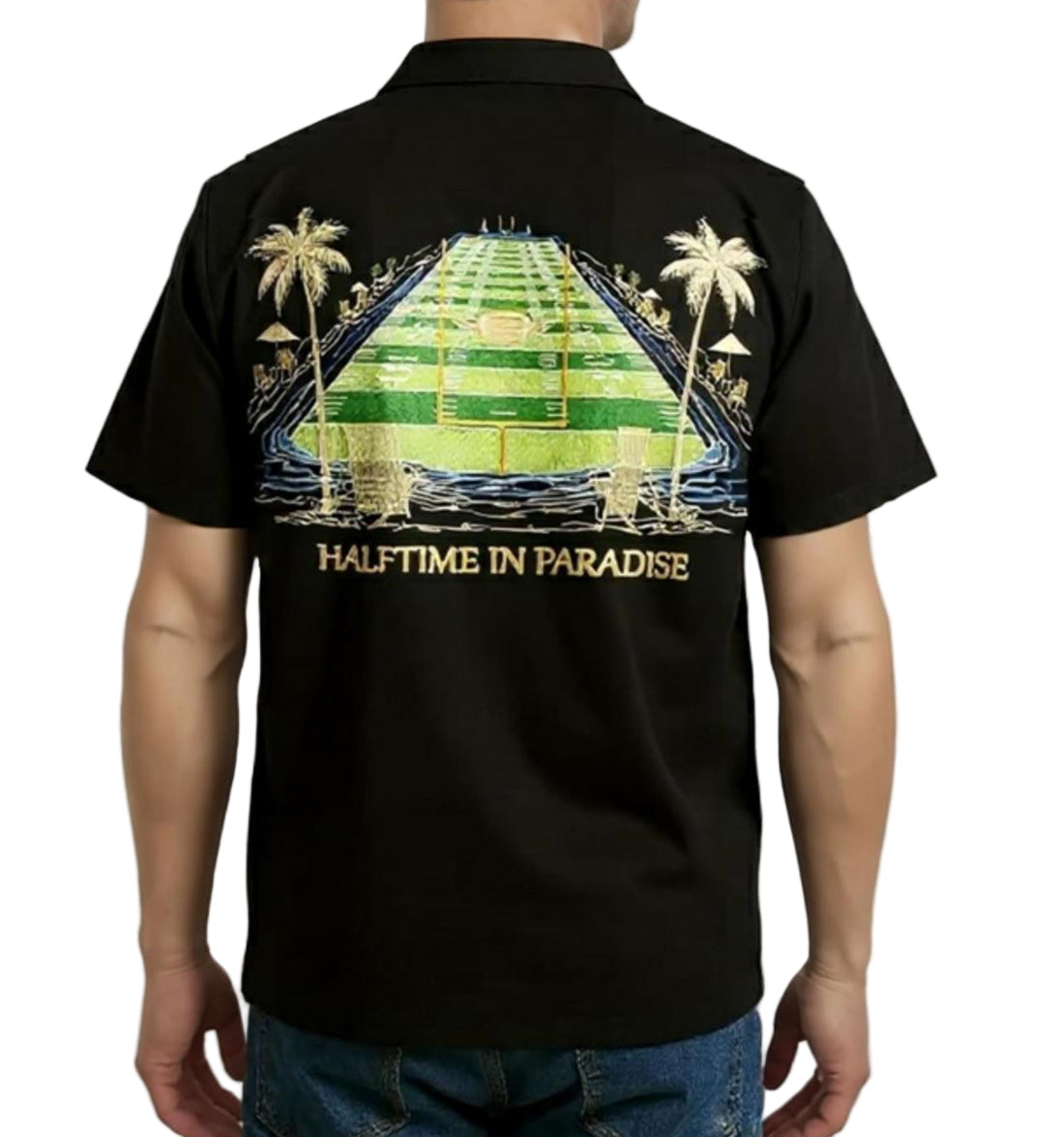 Halftime in Paradise Polynosic Camp Shirt by Bamboo Cay