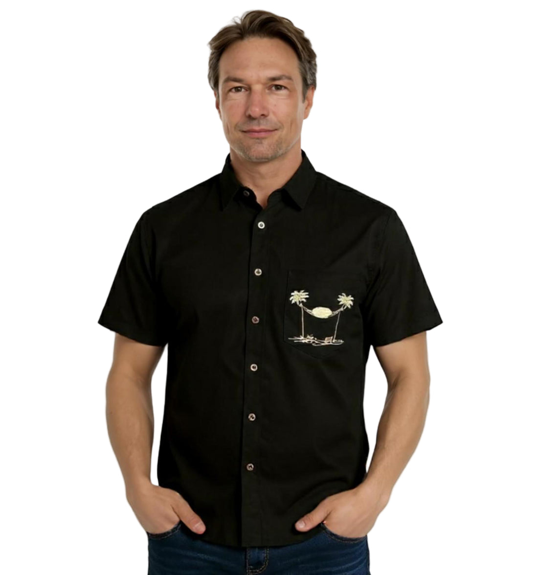 Halftime in Paradise Polynosic Camp Shirt by Bamboo Cay