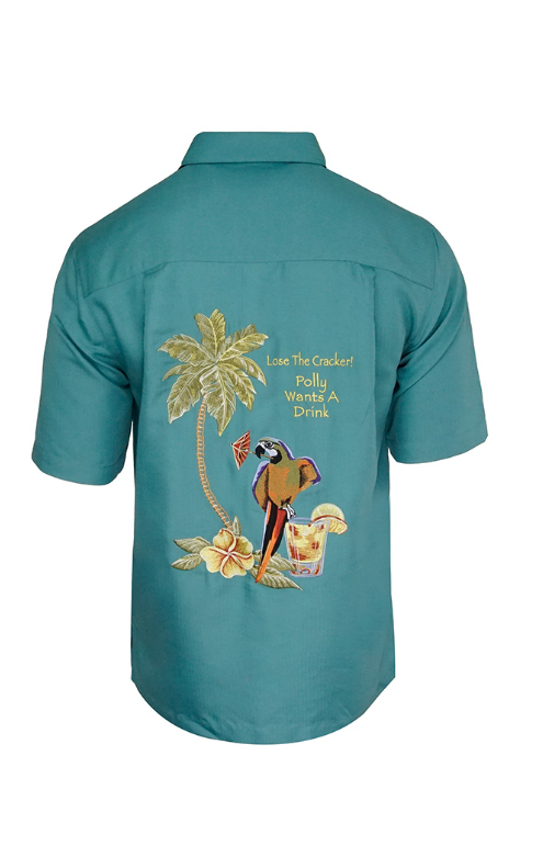 Polly Wants a Drink Embroidered Back Shirt by Weekender