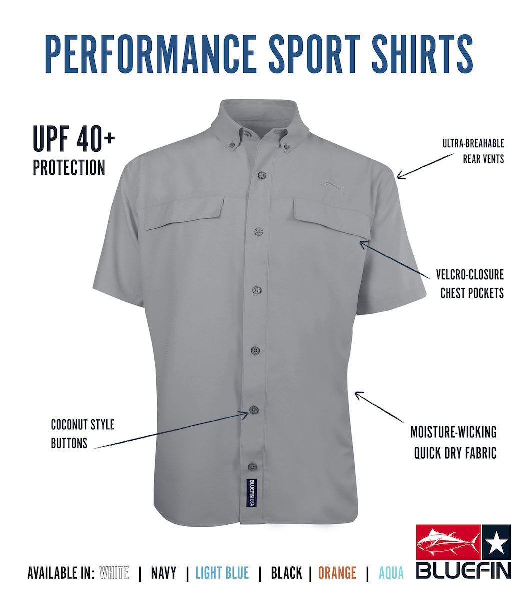 Short Sleeve Performance Sport Shirt by Bluefin