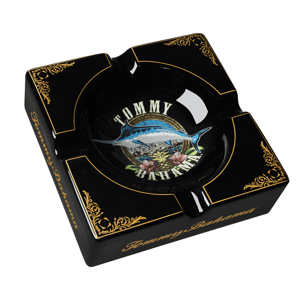 Tommy Bahama Square Ceramic Series Four Cigar Ashtray