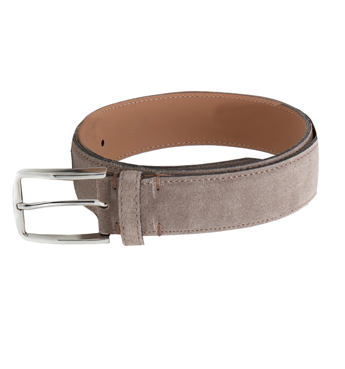 Italian Suede Calfskin Leather Belt by Emilio Scotti - Beige
