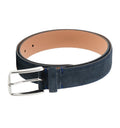 Italian Suede Calfskin Leather Belt by Emilio Scotti - Navy