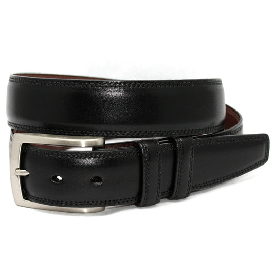 Italian Burnished Kipskin Belt by Torino - Black