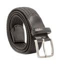 Stretch Nylon Leather Tabbed Belt - ES by Emilio Scotti - Black