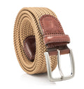 Stretch Nylon Leather Tabbed Belt - ES by Emilio Scotti - Khaki