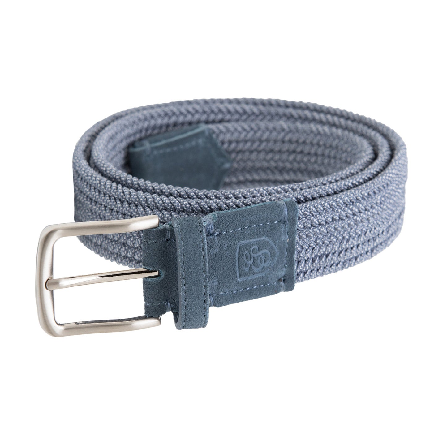 Stretch Nylon Suede Tabbed Belt by Emilio Scotti - Denim