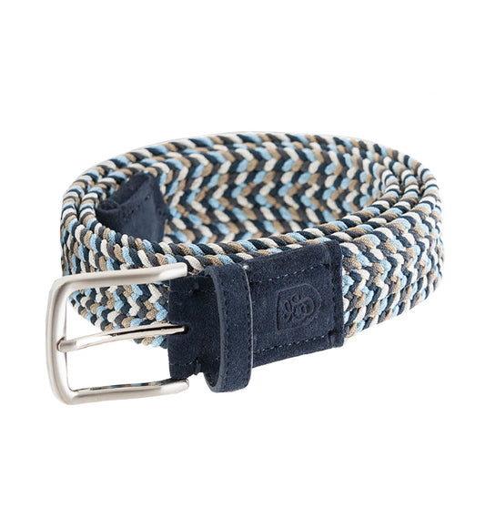 Stretch Nylon Suede Tabbed Belt by Emilio Scotti - Light Multi