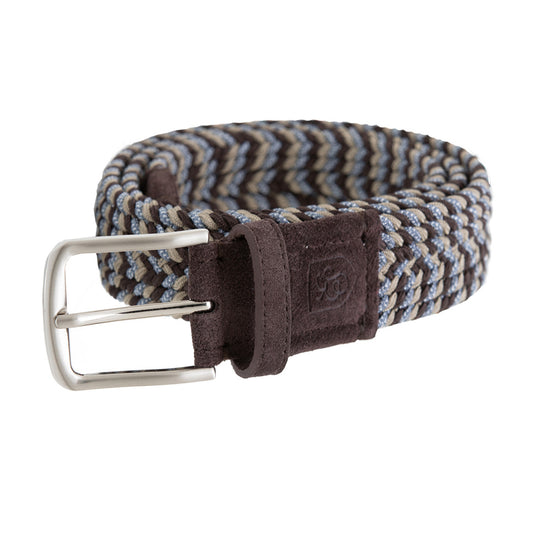 Stretch Nylon Suede Tabbed Belt by Emilio Scotti - Dark Multi