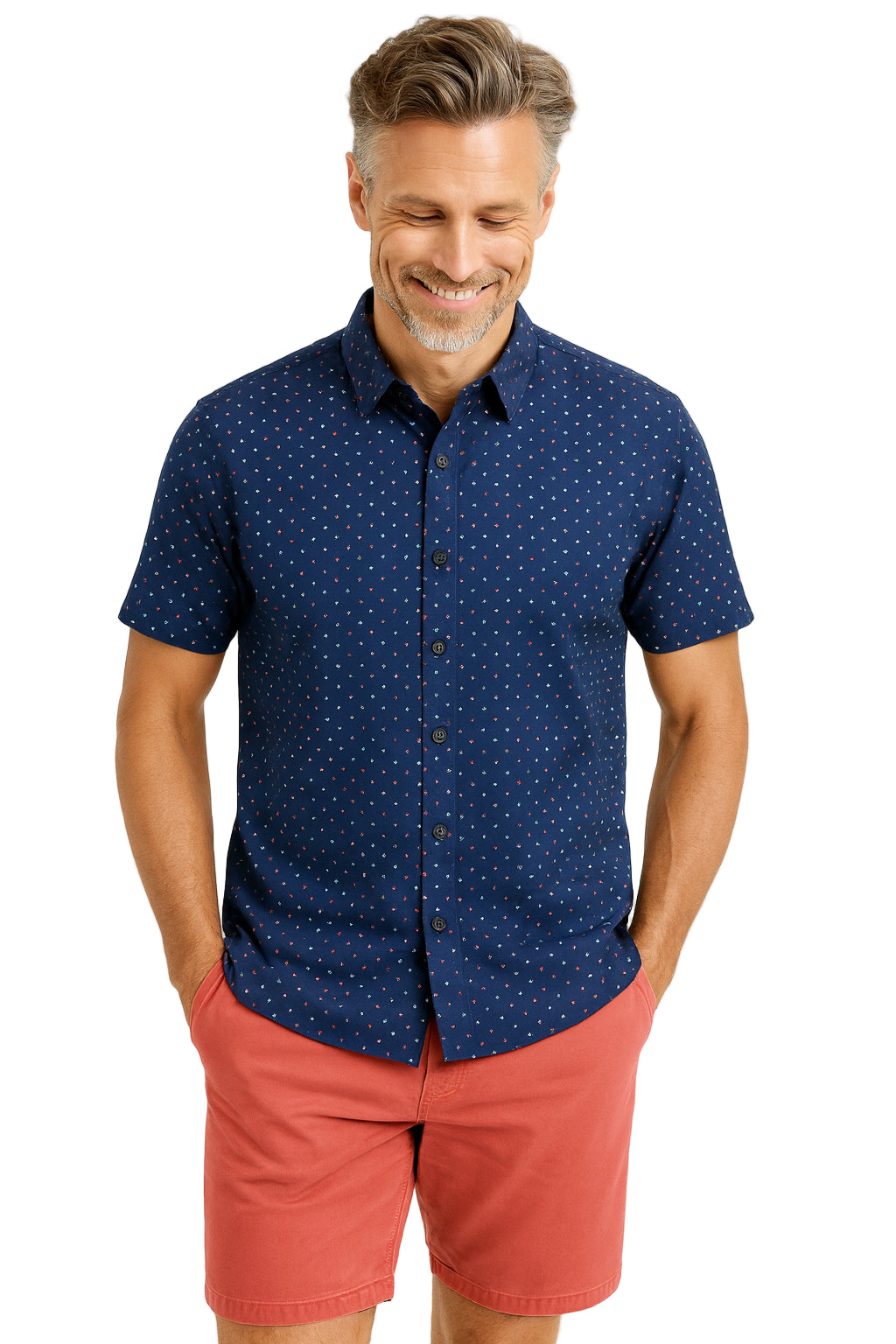 Fins Out Anchors Performance Print Shirt by Bluefin