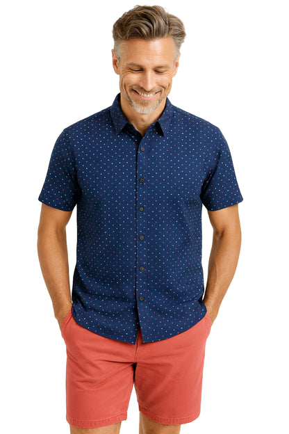 Fins Out Anchors Performance Print Shirt by Bluefin
