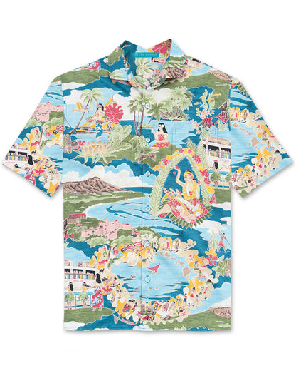 Boat Day Aloha Cotton Lawn Shirt by Tori Richard