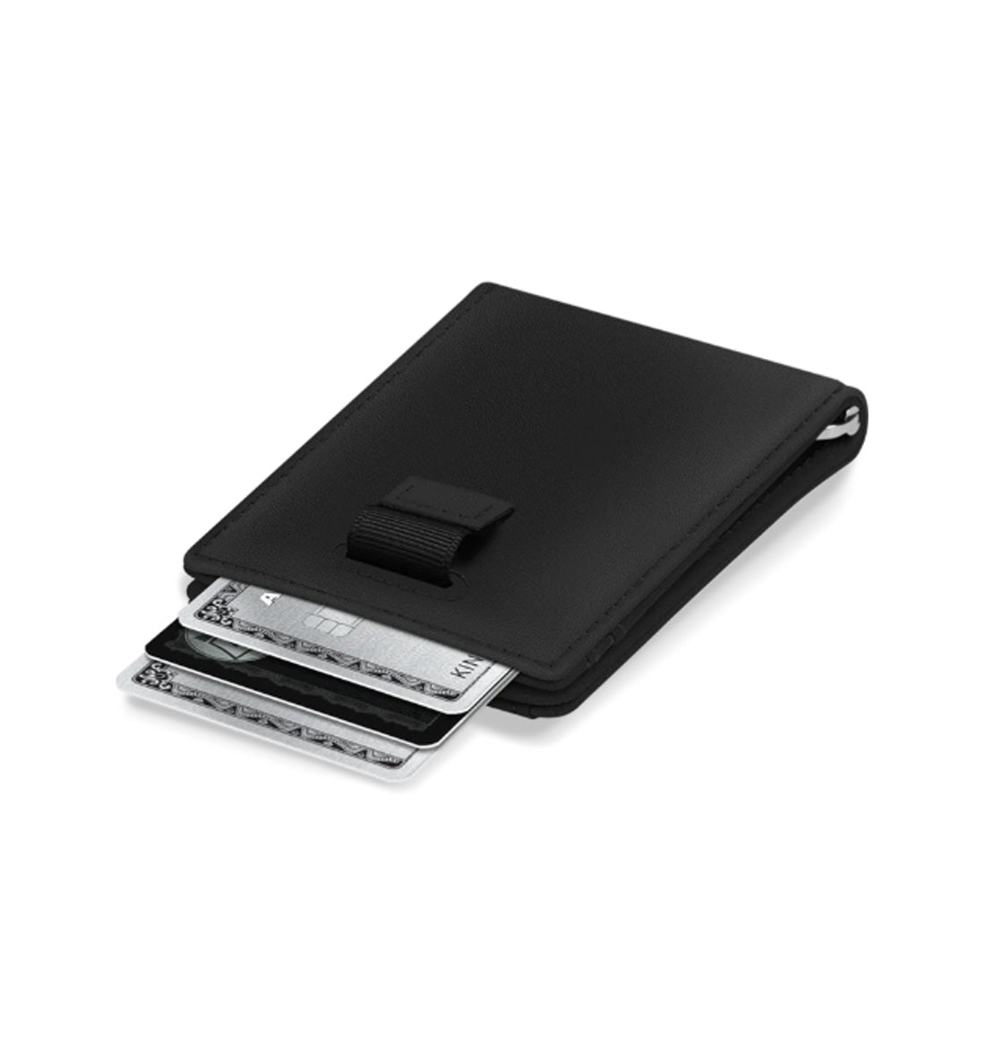 Premium Leather Money Clip Wallet by King's Loot - Midnight Black