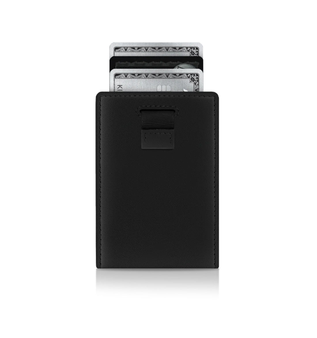 Premium Leather Money Clip Wallet by King's Loot - Midnight Black
