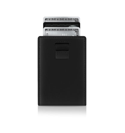 Premium Leather Money Clip Wallet by King's Loot - Midnight Black
