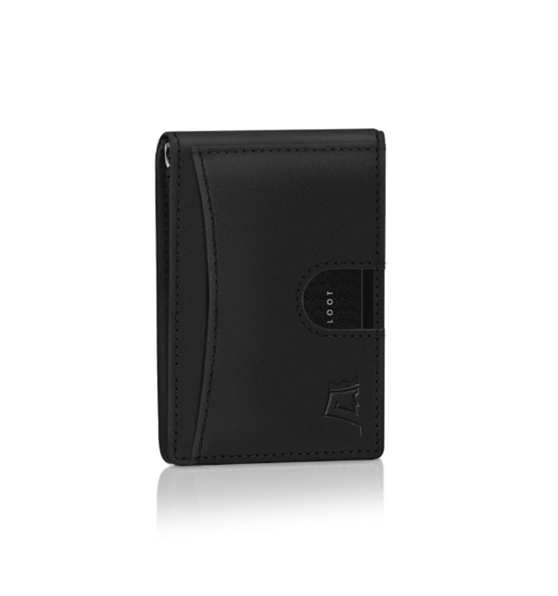 Premium Leather Money Clip Wallet by King's Loot - Midnight Black