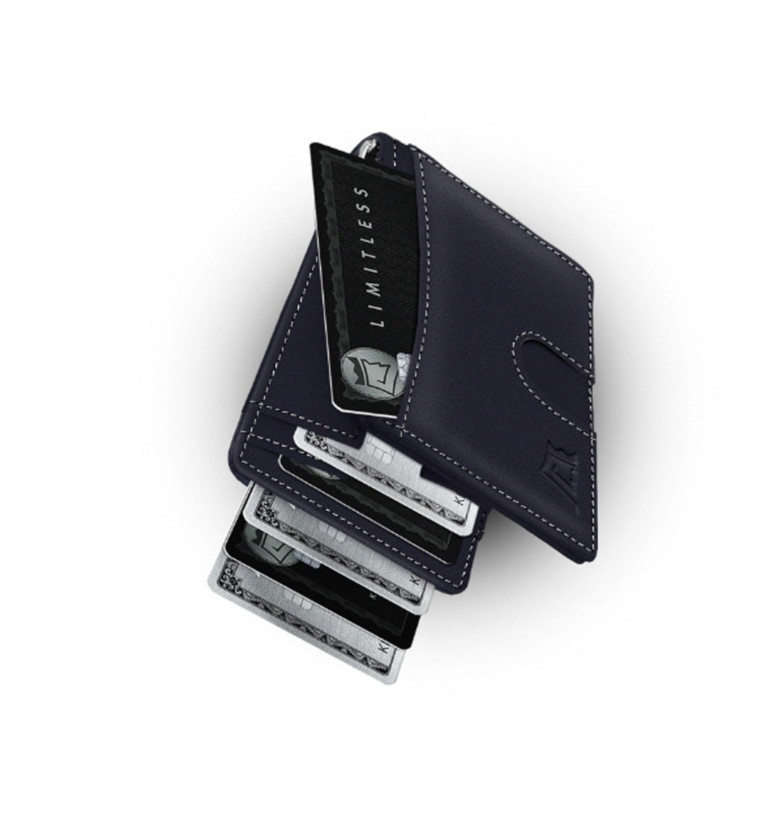 Premium Leather Money Clip Wallet by Kings Loot - Executive Blue