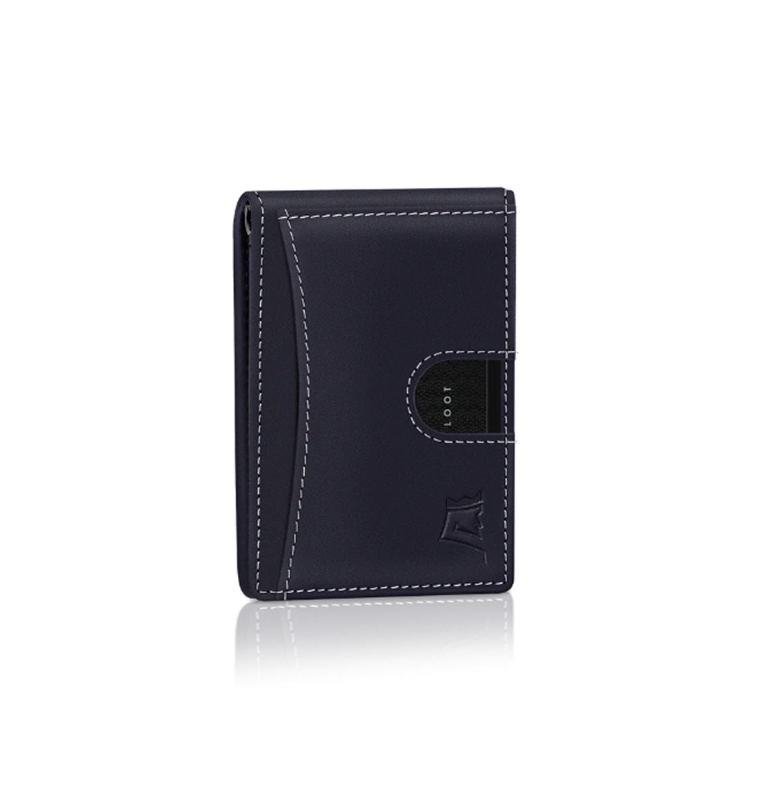 Premium Leather Money Clip Wallet by Kings Loot - Executive Blue