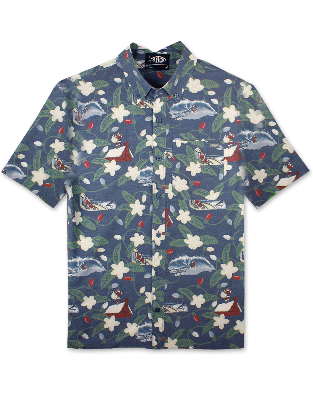 Boatbar Santa Christmas Aloha Shirt by Aftco