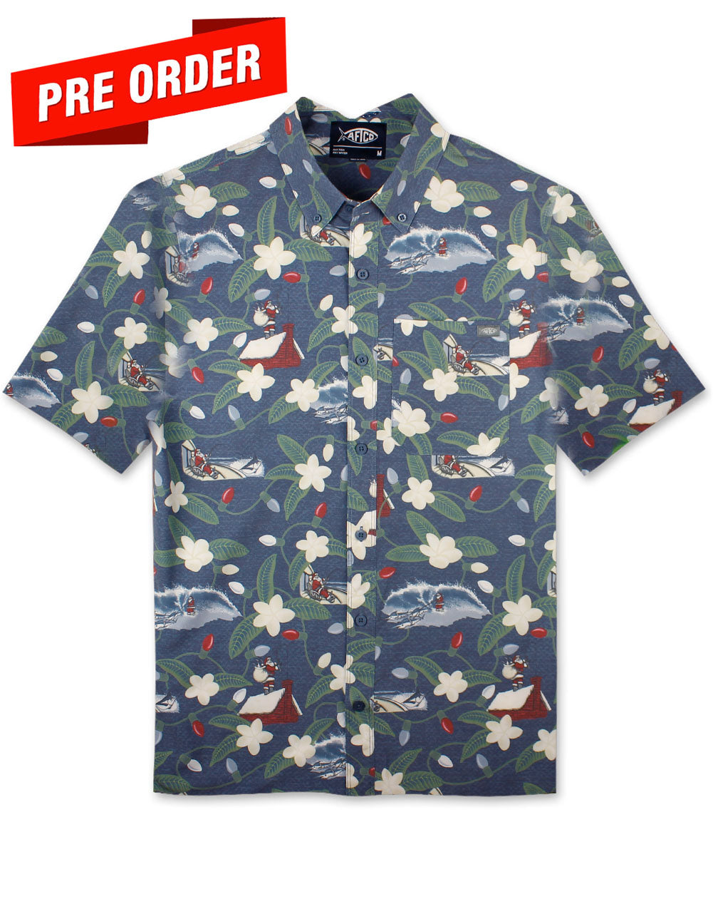 Boatbar Santa Christmas Aloha Shirt by Aftco