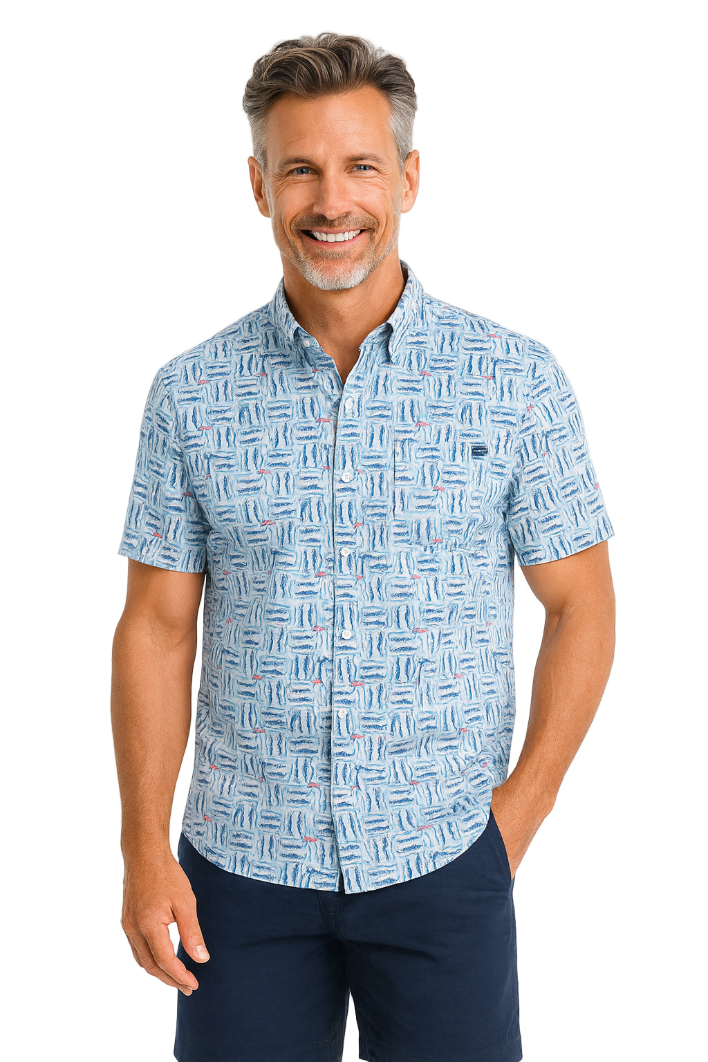 Boatbar Short Sleeve Shirt by Aftco - Celestial