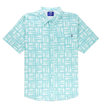 Boatbar Short Sleeve Shirt by Aftco - Turq