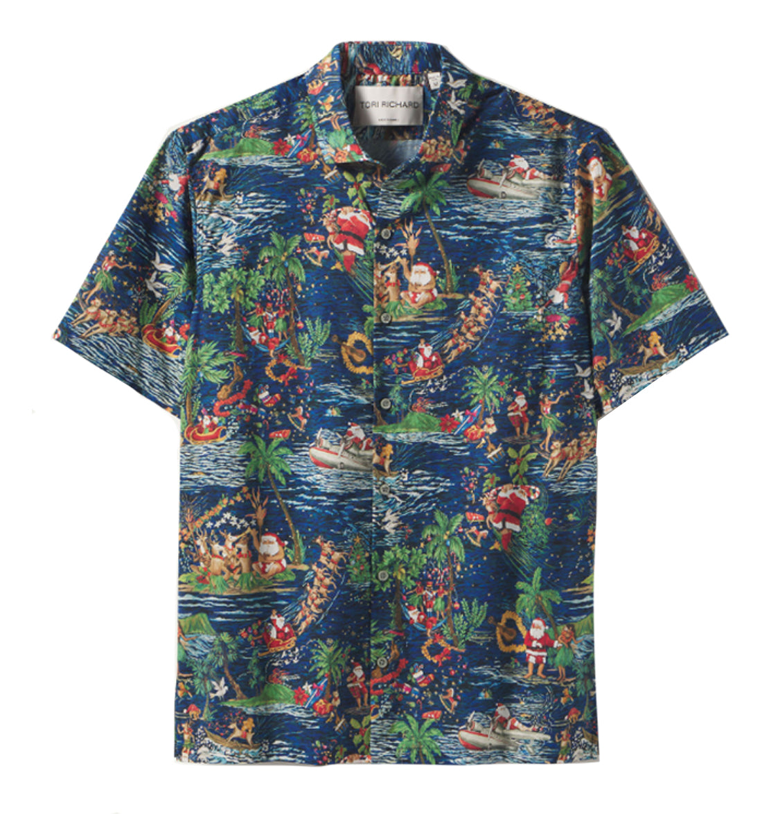 Boxing Day Christmas Aloha Shirt by Tori Richard - Midnight