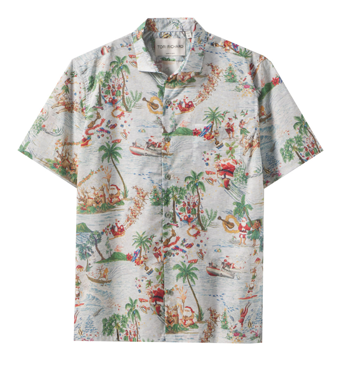 Boxing Day Christmas Aloha Shirt by Tori Richard - Off White