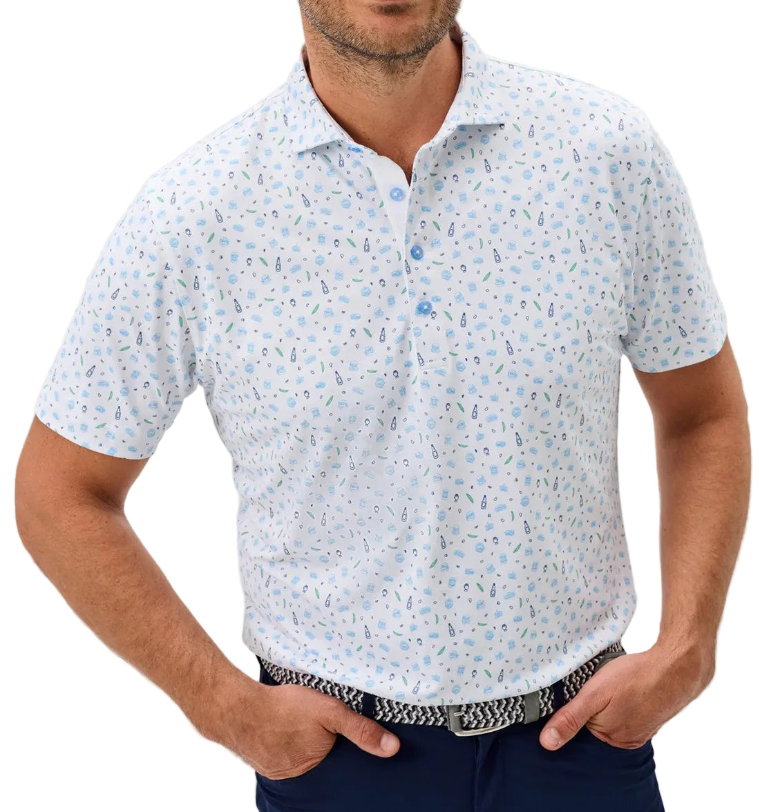 Burgers N Beers Performance Mesh Polo by Johnnie-O