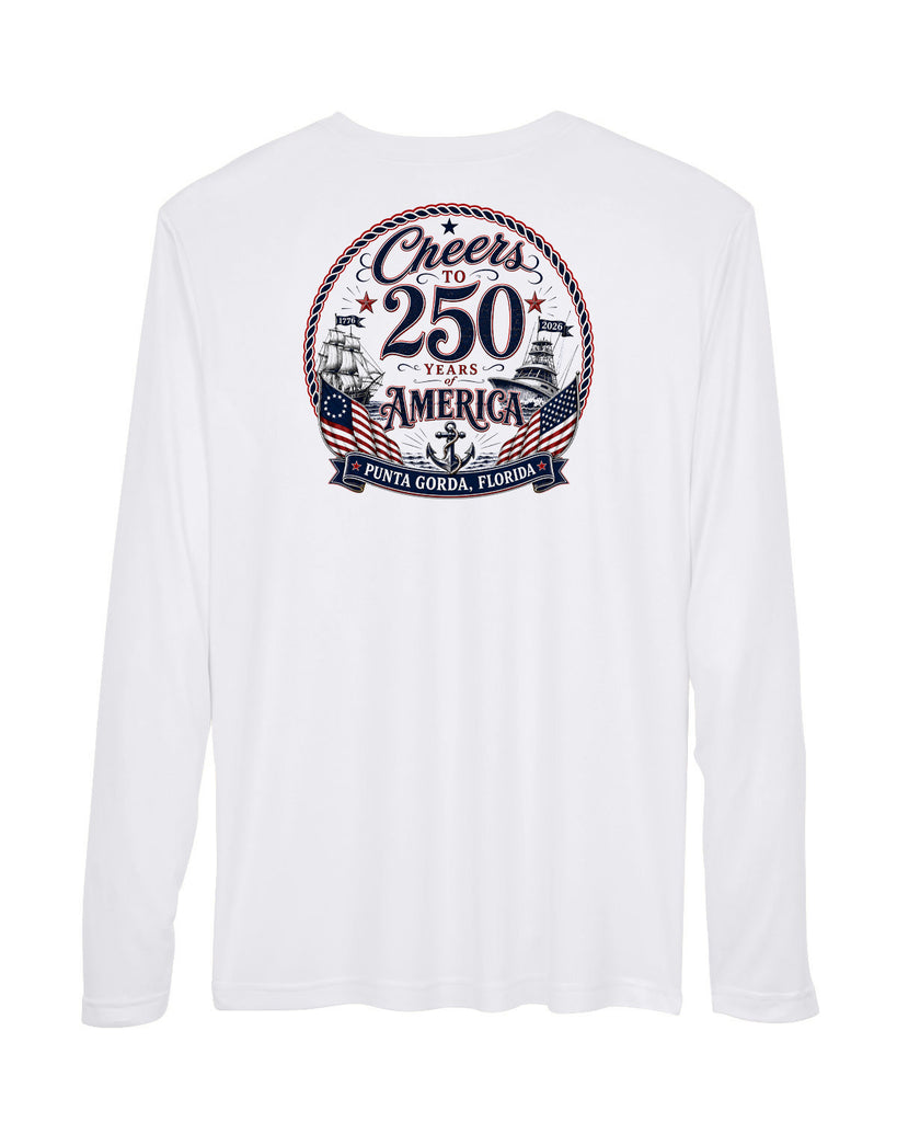 Punta Gorda Cheers to 250 Years America Long Sleeve Sun Protection Shirt