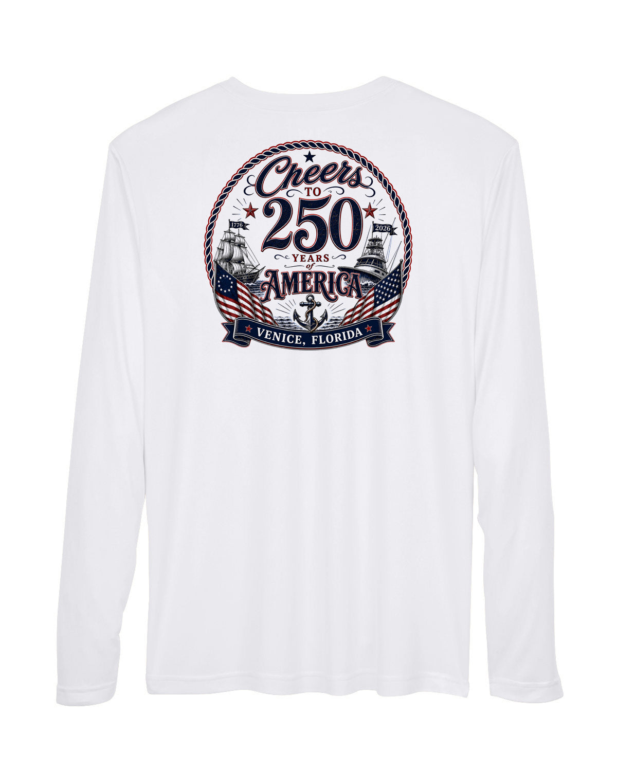 Venice Cheers to 250 Years America Long Sleeve Sun Protection Shirt
